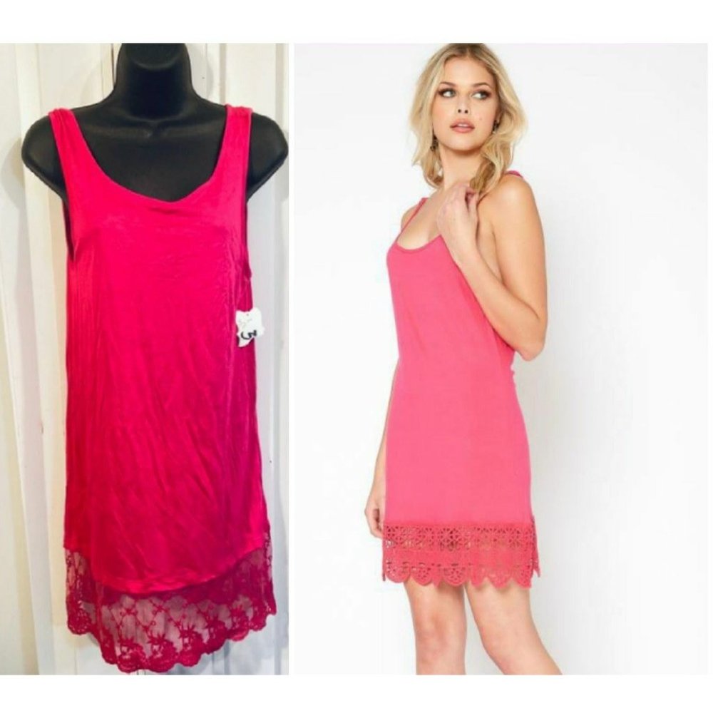 Tank Tunic Top shirt dress pink slip dress